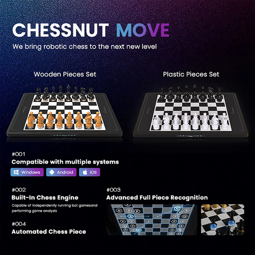 Chessnut Move - Advanced Robotic Chessboard with Wooden Pieces